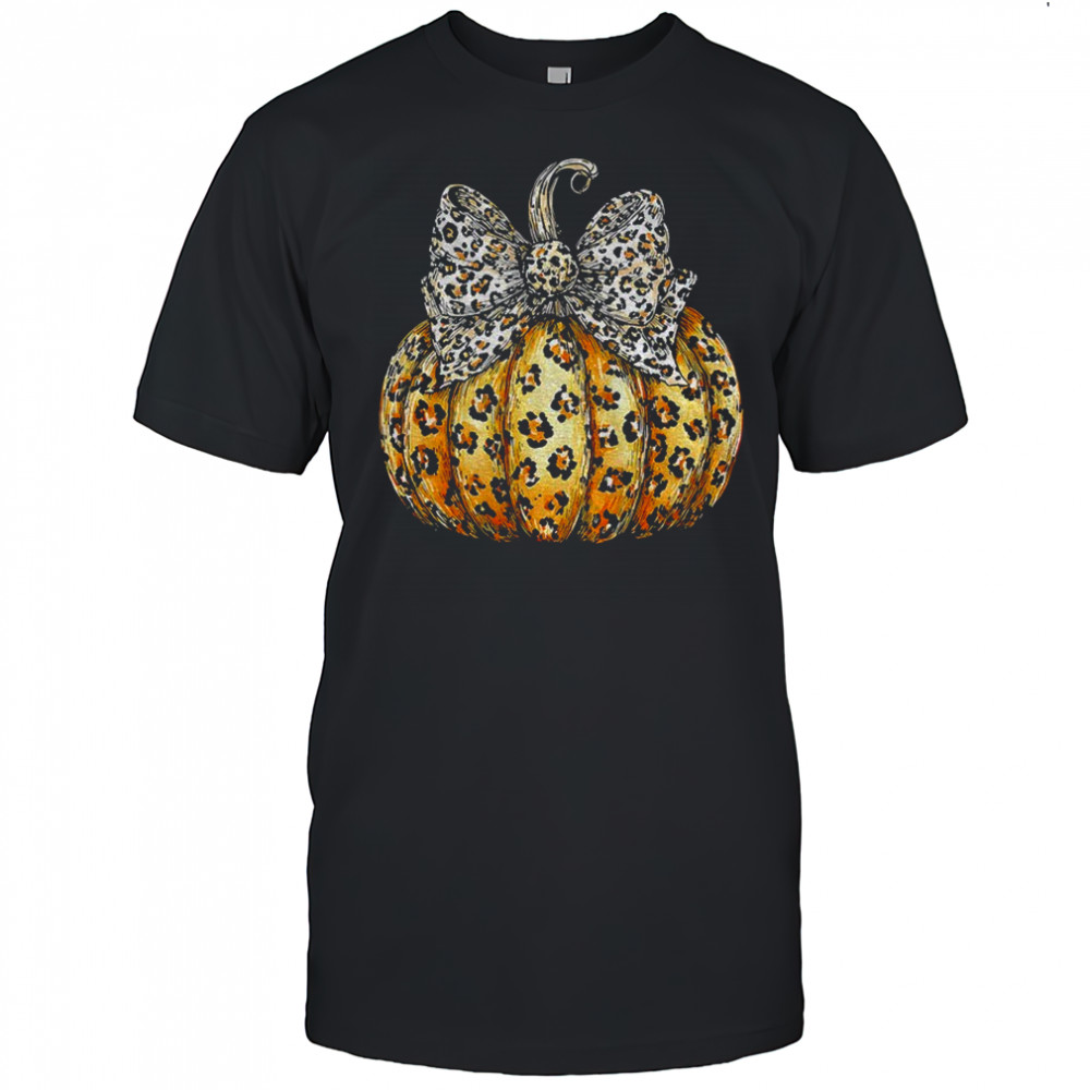 Leopard pumpkin preppy ghost boo spooky coquette Halloween shirt