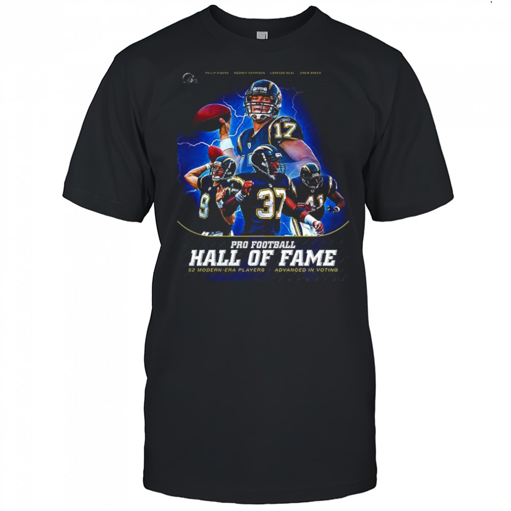 Los Angeles Chargers NFL Pro Football Fall of Fame 52 modern-era players advanced in voting shirt
