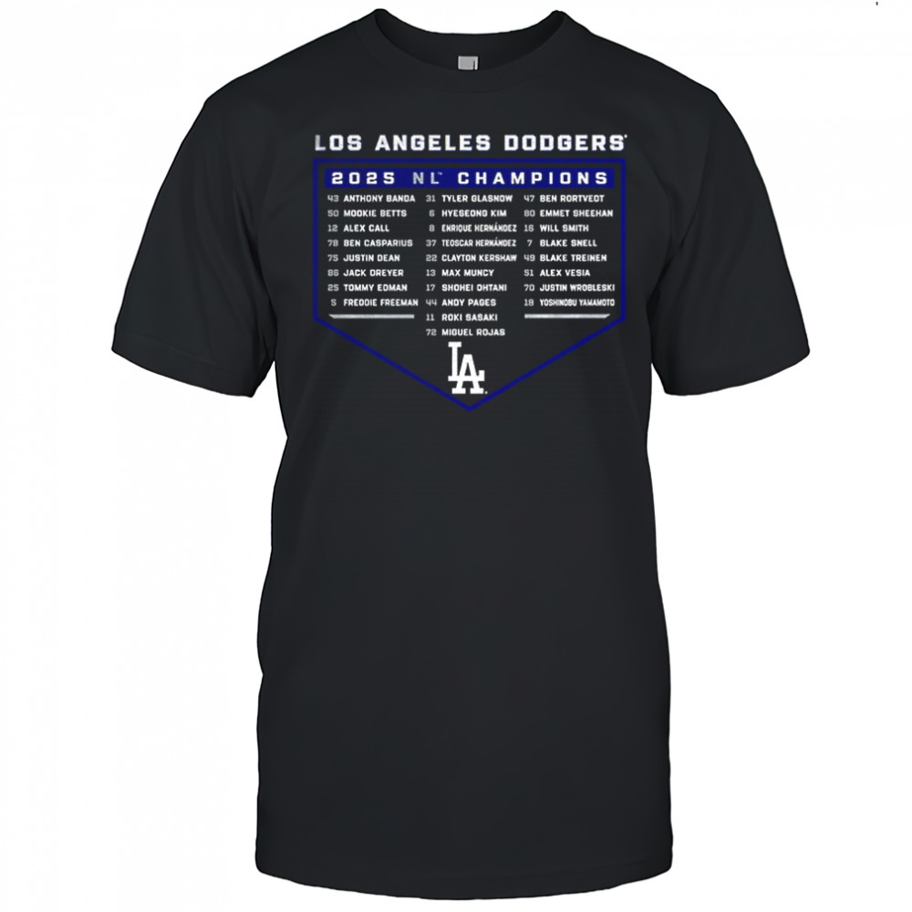 Los Angeles Dodgers 2025 National League Champions Bloop Single Roster shirt