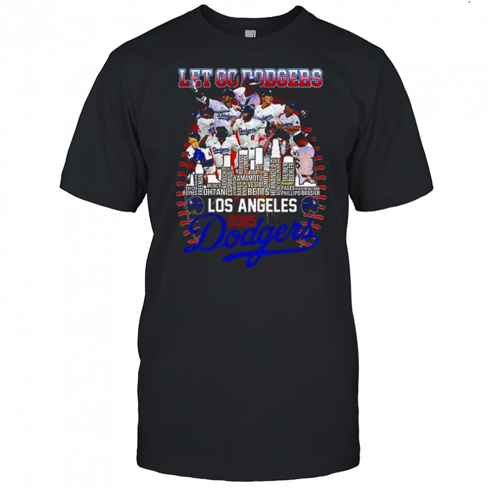 Los Angeles Dodgers 2025 National League Champions Let’s Go Dodgers Skyline Players name shirt
