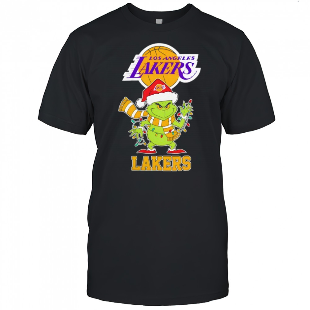 Los Angeles Lakers Christmas Grinch Santa Holiday shirt