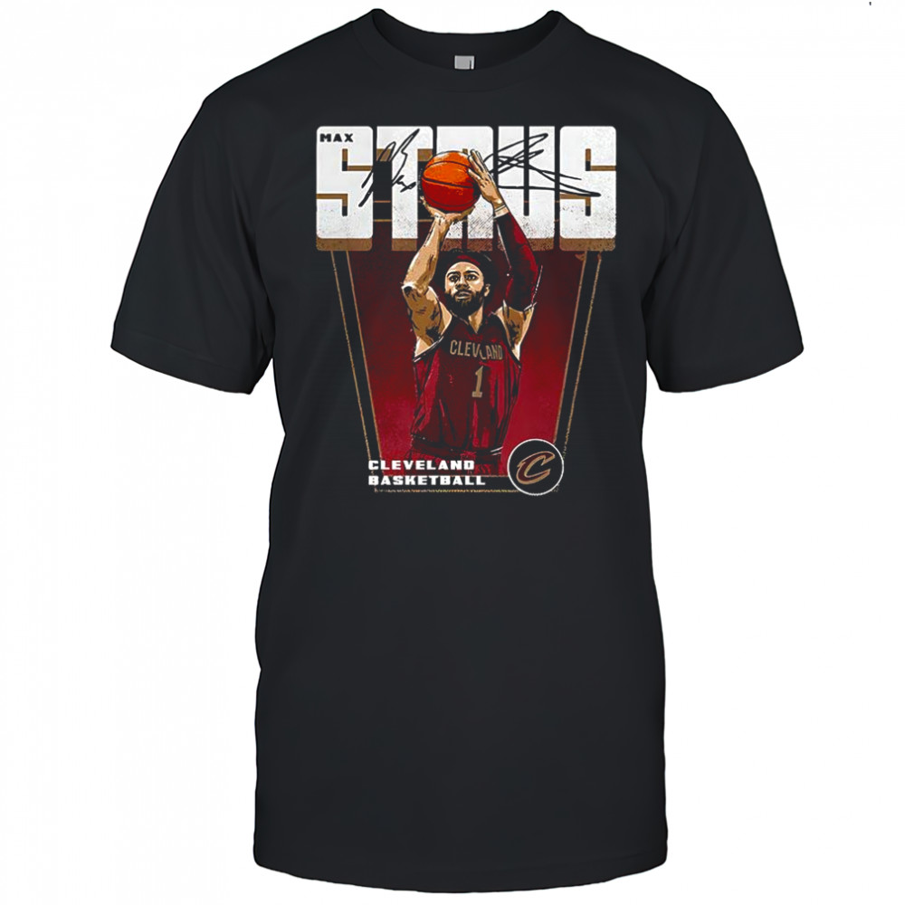 Max Strus Cleveland Cavaliers basketball shooting stance signature shirt