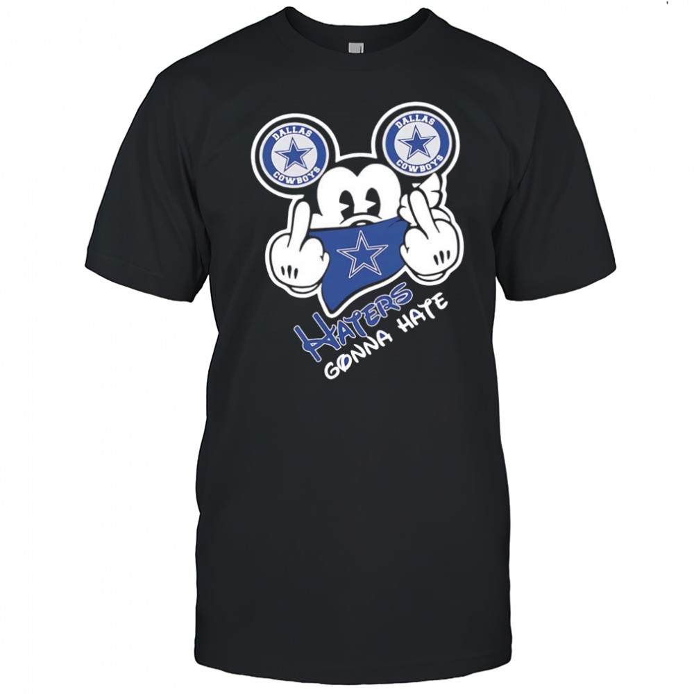 Mickey Mouse x Dallas Cowboys haters gonna hate flag logo shirt