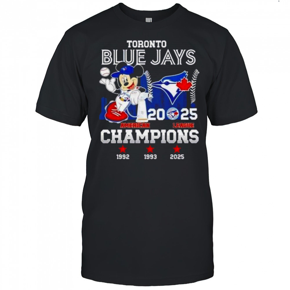 Mickey Toronto Blue Jays 2025 American League Champions 3x Times T-Shirt