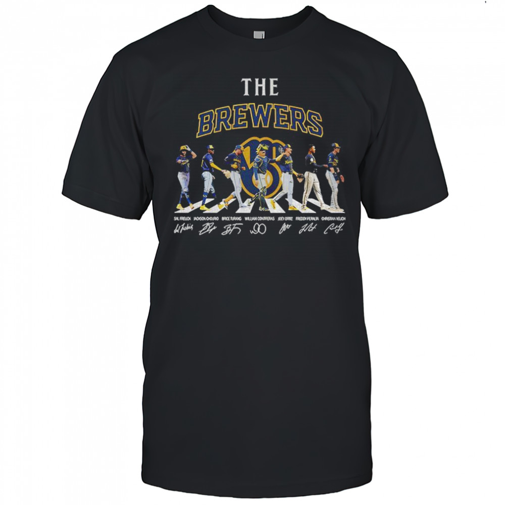 Milwaukee Brewers Abbey Road signatures MLB Baseball shirt