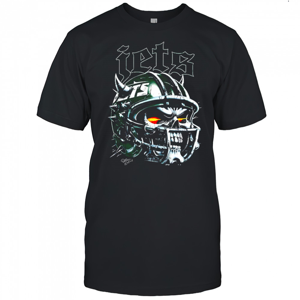 New York Jets football skull helmet Halloween shirt