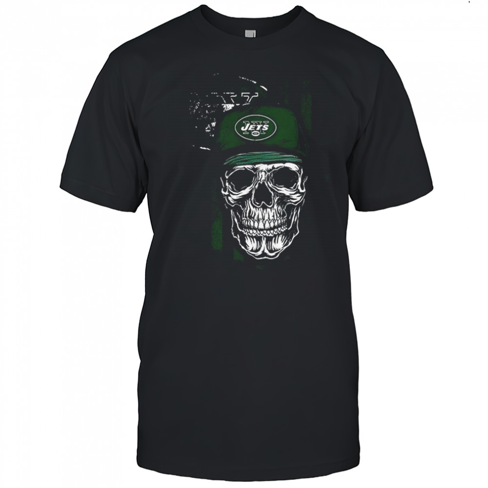 New York Jets NFL Skull American Flag Footaball Lover T-Shirt