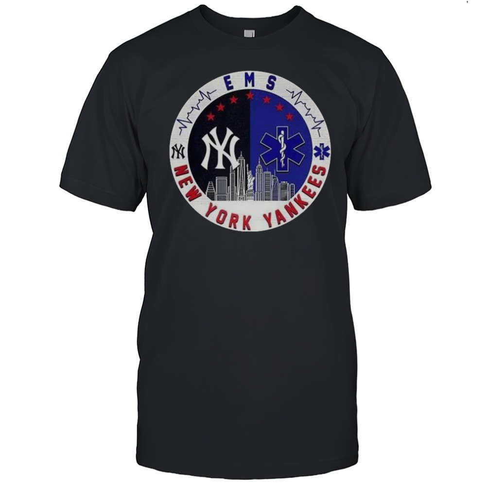 New York Yankess MLB X EMS Star Of Life Skyline Logo T-Shirt