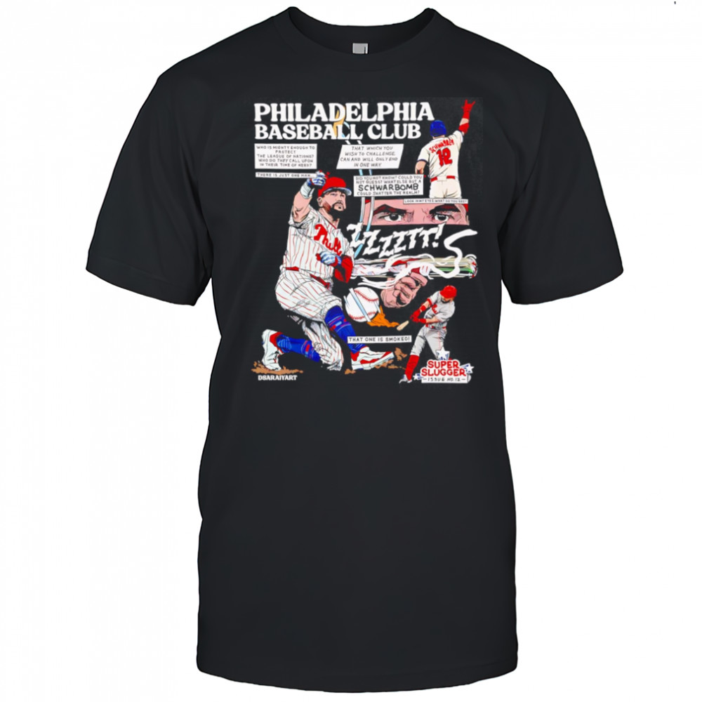 Philadelphia Phillies baseball club Schwarbomb super slugger graphic T-shirt