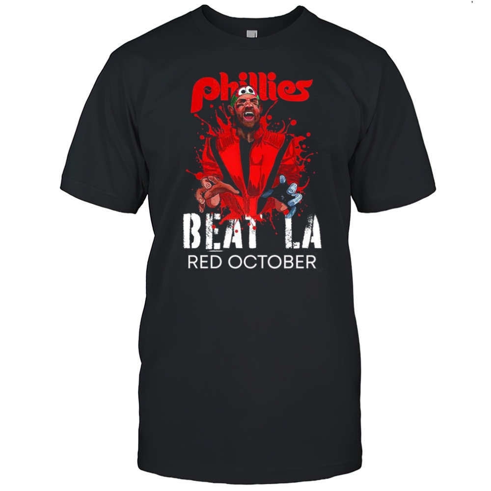 Philadelphia Phillies Beat Los Angeles Dodgers baseball red october Halloween shirt