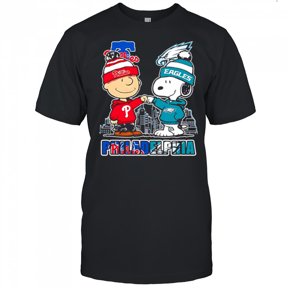 Philadelphia Phillies x Eagles Charlie Brown and Snoopy baseball logo shirt
