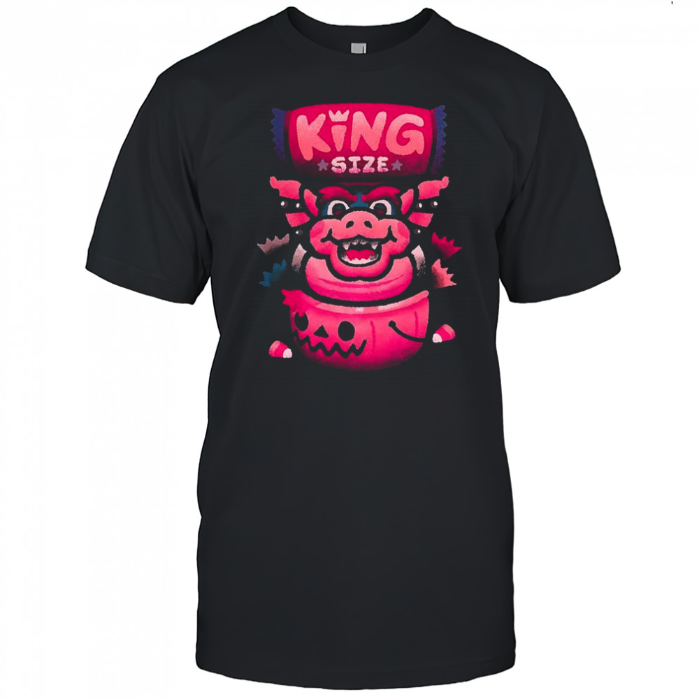 Pink Bowser King game character pumpkin Halloween shirt