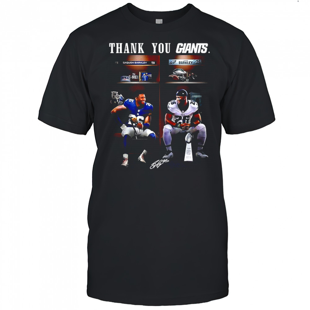Saquon Barkley and Odell Beckham Jr Thank you New York Giants signature shirt