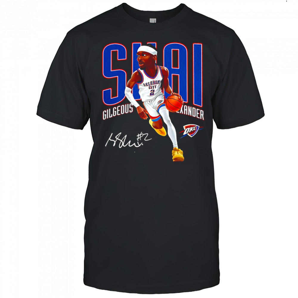 Shai Gilgeous-Alexander Oklahoma City Thunder basketball caricature signature shirt
