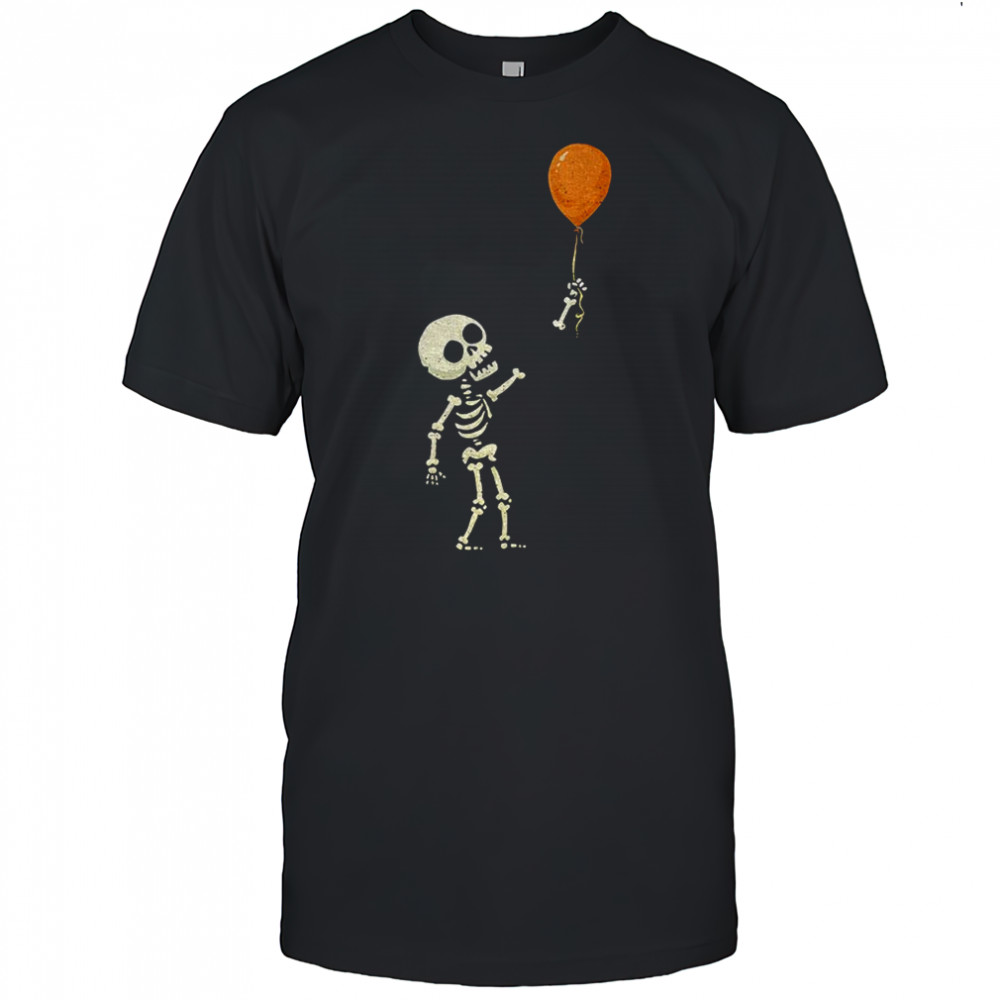Skeleton and a balloon float away Halloween shirt