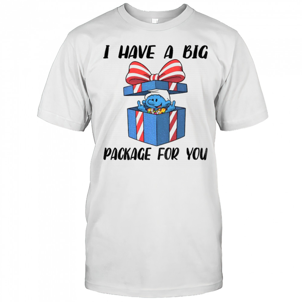 Smurfs middle finger I have a big package for you Merry Christmas shirt