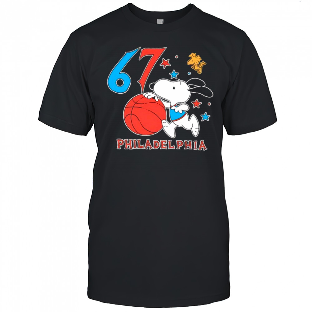 Snoopy and Woodstock Philadelphia 76ers jersey shirt