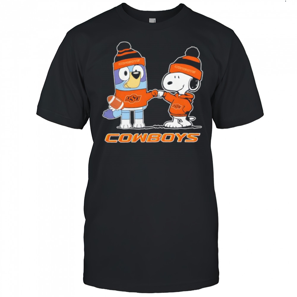 Snoopy x Bluey Oklahoma State Cowboys Football shirt