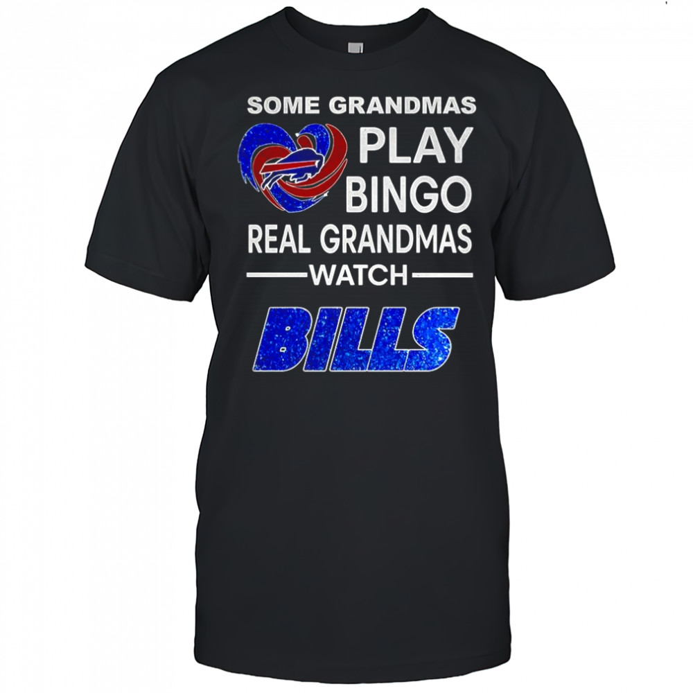Some grandmas play bingo real grandmas watch Buffalo Bills football diamond heart shirt