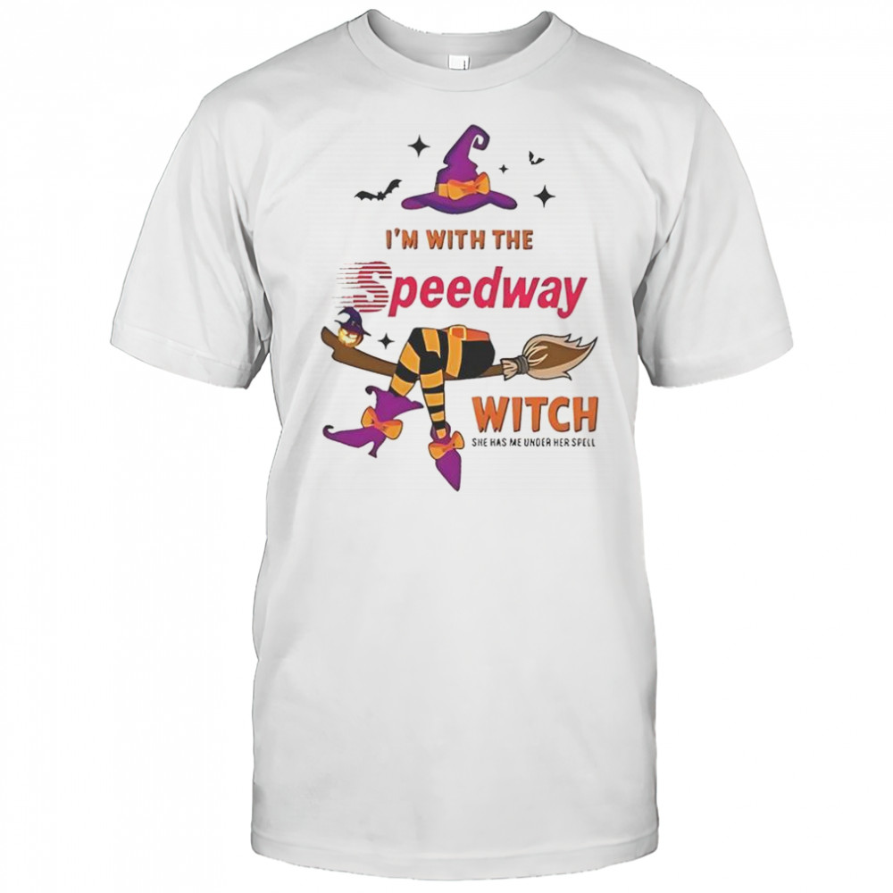 Speedway I’m With The Witch She Has Me Under Her Spell Halloween T-Shirt