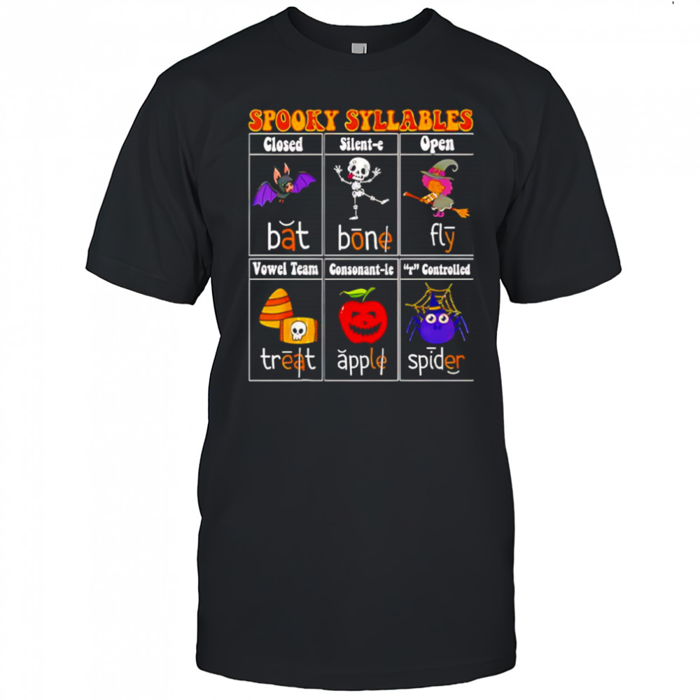 Spooky Syllables Teacher Funny Halloween shirt