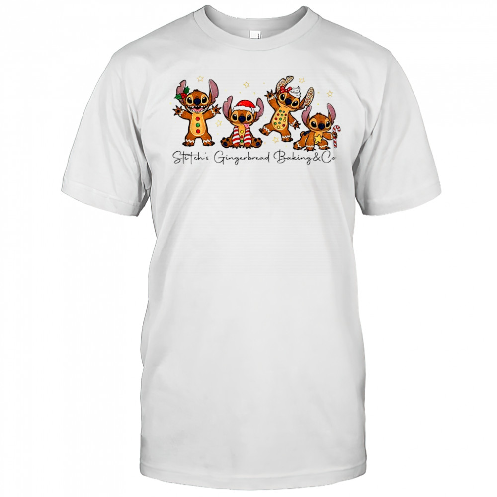 Stitch gingerbread baking and Co Christmas Coquette Merry Christmas 2025 shirt