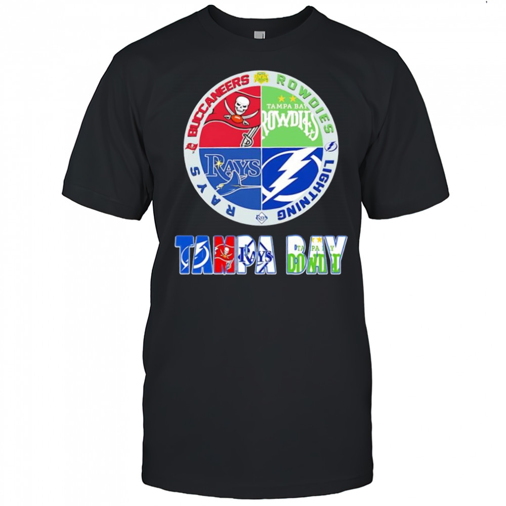Tampa Bay area Buccaneers x Rays x Lightning x Rowdies sports teams logo shirt