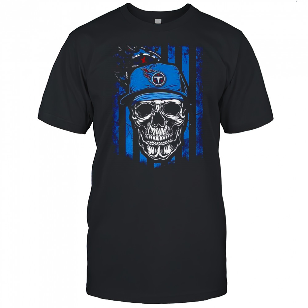 Tennessee Titans NFL Skull American Flag Footaball Lover T-Shirt