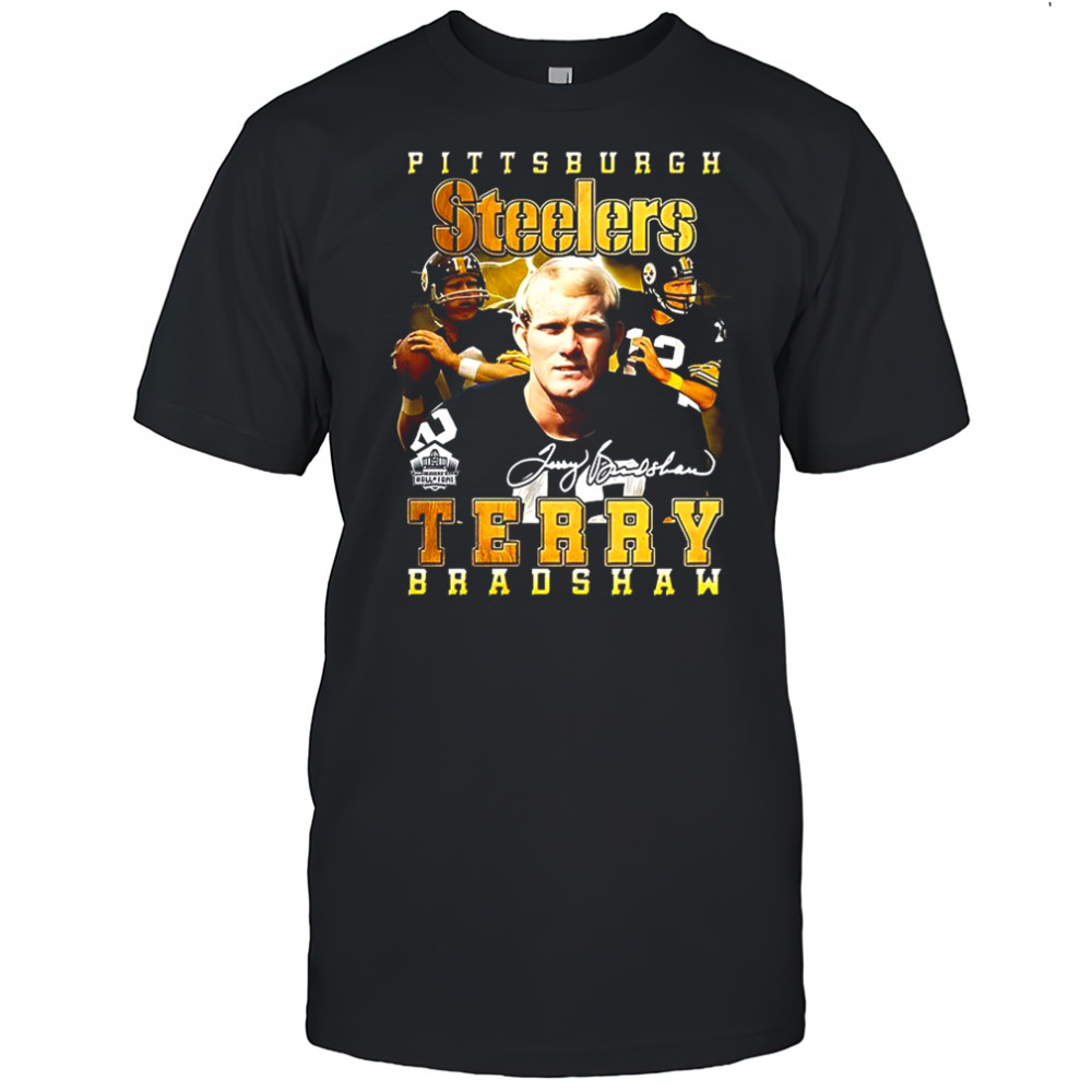 Terry Bradshaw Pittsburgh Steelers football signature shirt