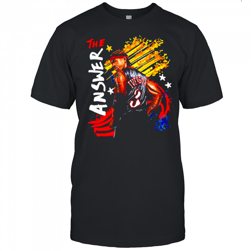 The Answer Allen Iverson Philadelphia 76ers graphic art T-shirt