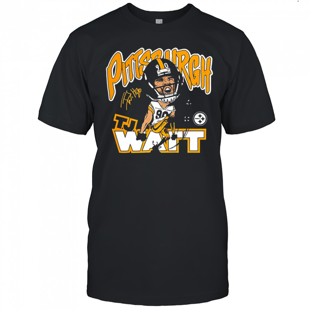 T.J. Watt Pittsburgh Steelers football caricature player graphic shirt