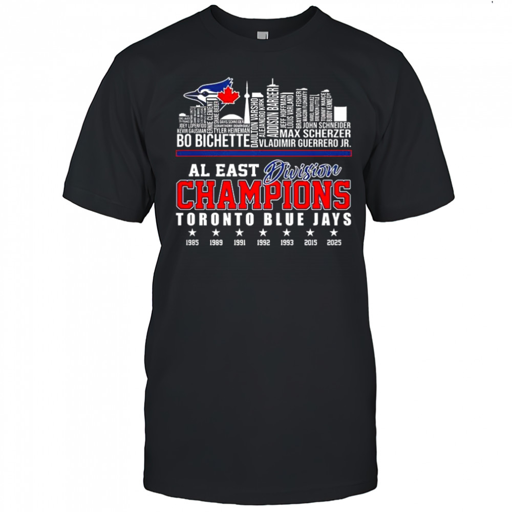 Toronto Blue Jays baseball AL East Division 2025 skyline name player shirt