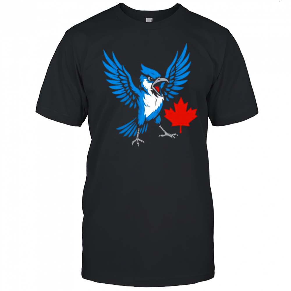 Toronto Blue Jays Canadian Blue Jay bird red maple leaf logo shirt