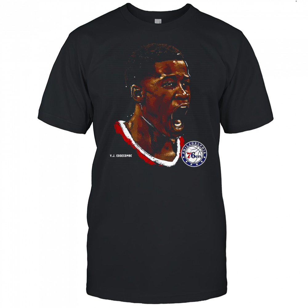 VJ Edgecombe Philadelphia 76ers NBA number 77 portrait shirt