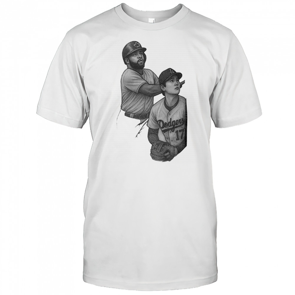 Vladdy Guerrero Jr. X Shohei Ohtani photo art World Series baseball match iconic moment shirt