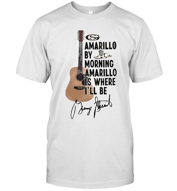 Amarillo By Morning George Strait Guitar Country Song Lyric T-Shirt