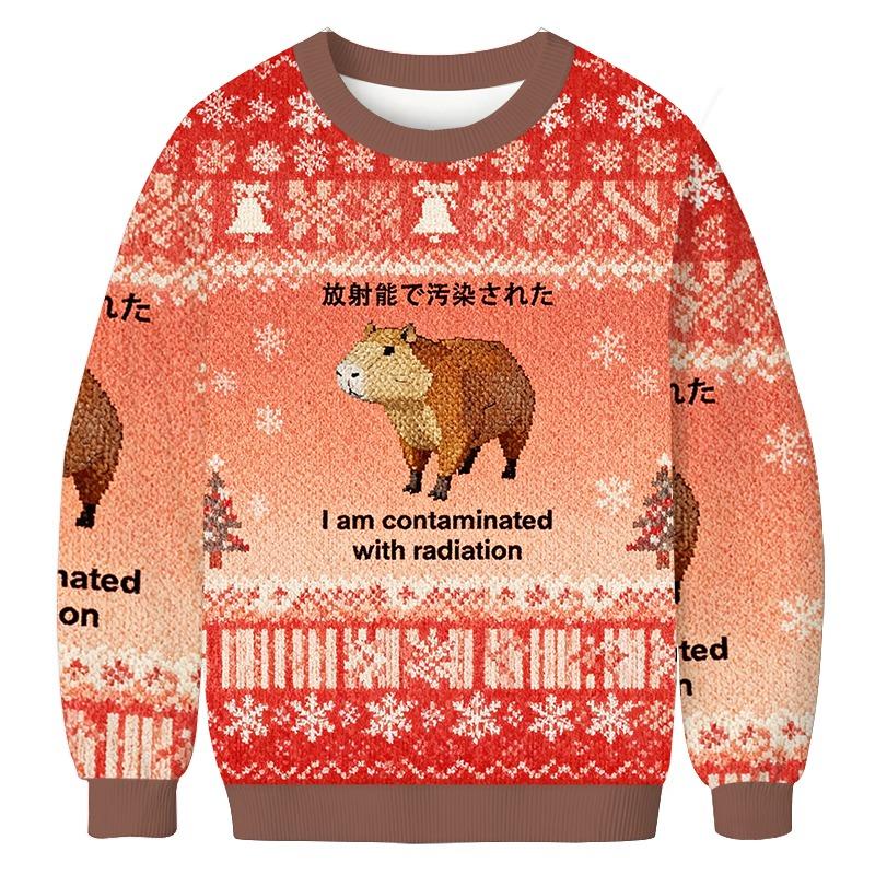 Capybara Contaminated By Radiation Christmas Ugly Sweatshirt