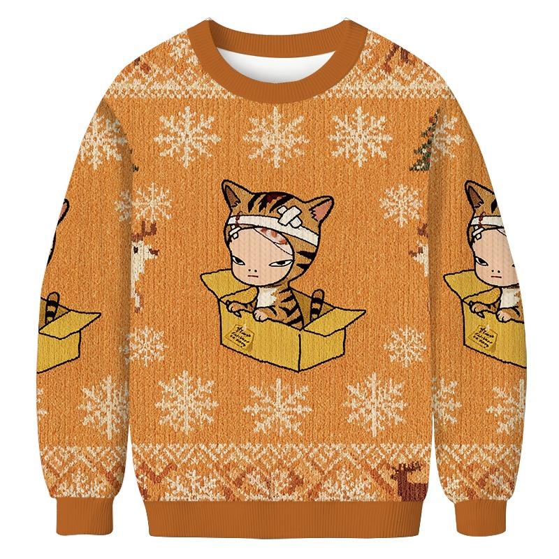 Cat Please Dont Throw Nara Christmas Ugly Sweatshirt