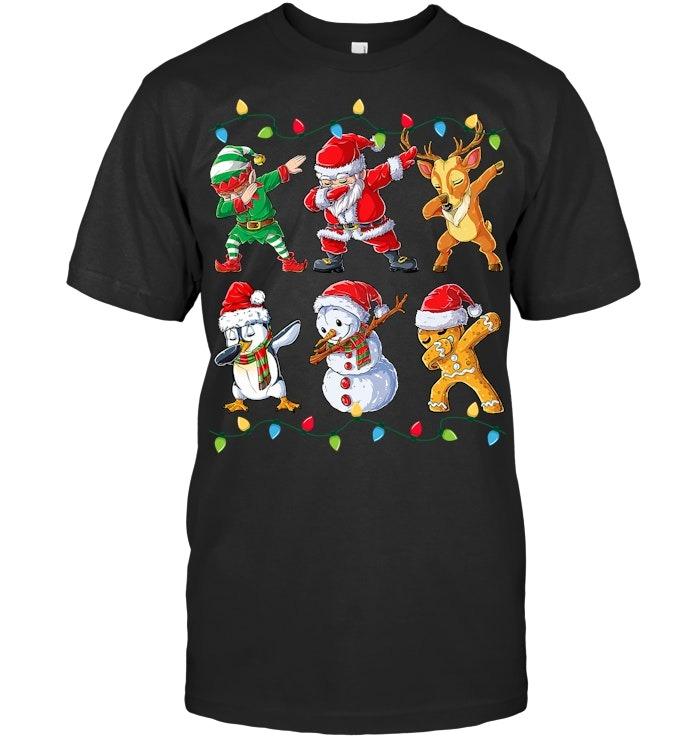 Dabbing Santa Elf Friends Christmas Boys Girls Men Xmas Dab T Shirt