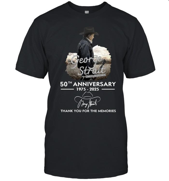 George Strait 50th Anniversary 1975–2025 Thank You For The Memories Cowboy Edition T-Shirt