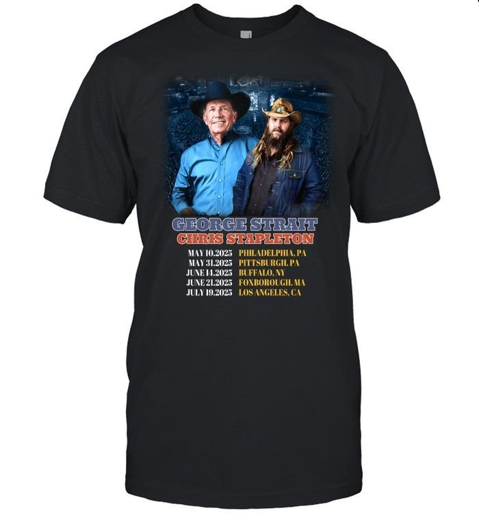 George Strait And Chris Stapleton 2025 Tour Dates T-Shirt