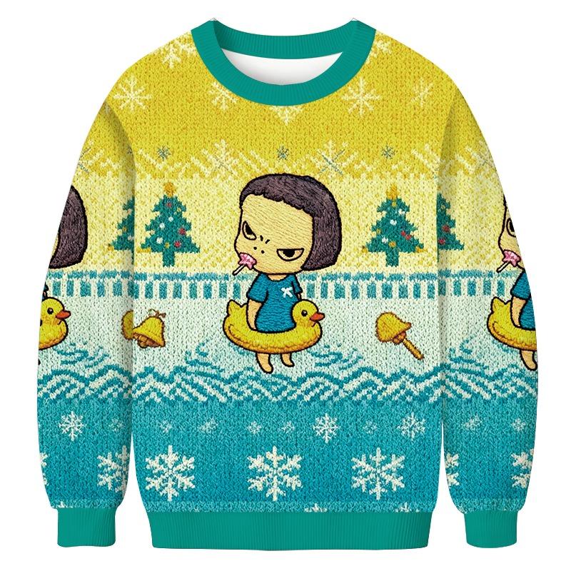 Girl Eating Lollipop Christmas Ugly Sweatshirt
