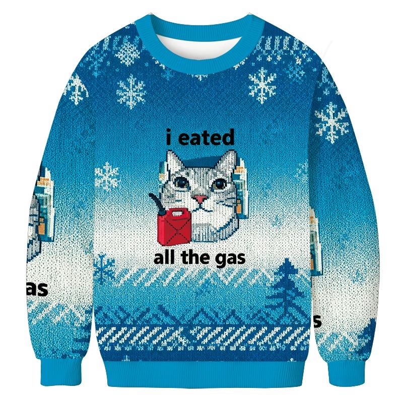 I Eated All The Gas Cat Funny Christmas Ugly Sweatshirt