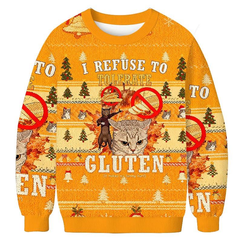 I Refuse to Tolerate Gluten Christmas Ugly Sweatshirt
