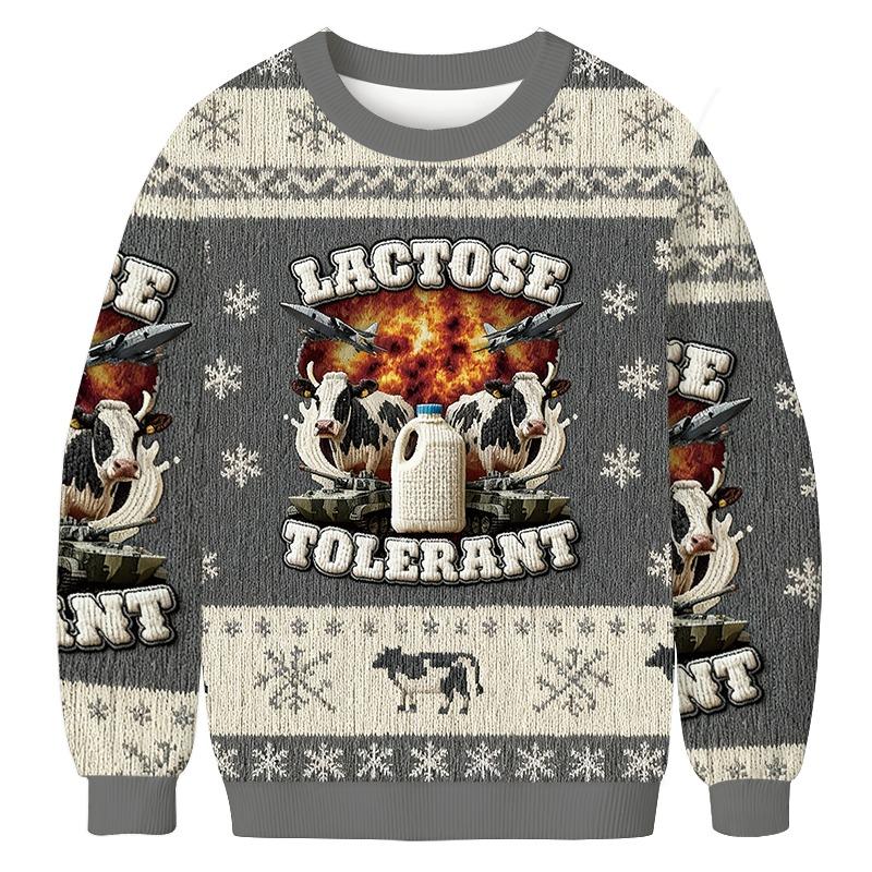 Lactose Tolerant Funny Meme Christmas Ugly Sweatshirt