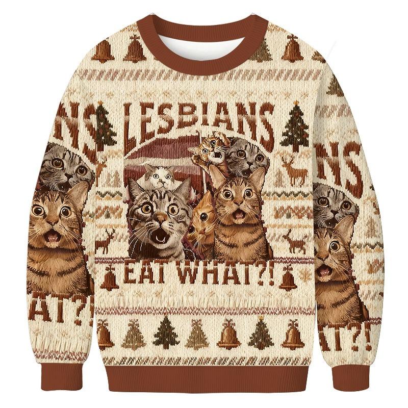 Lesbians Eat What! Funny Christmas Ugly Sweatshirt