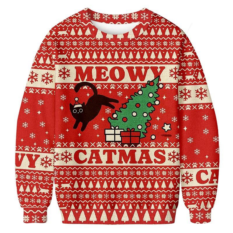 Meowy Christmas Ugly Sweatshirts