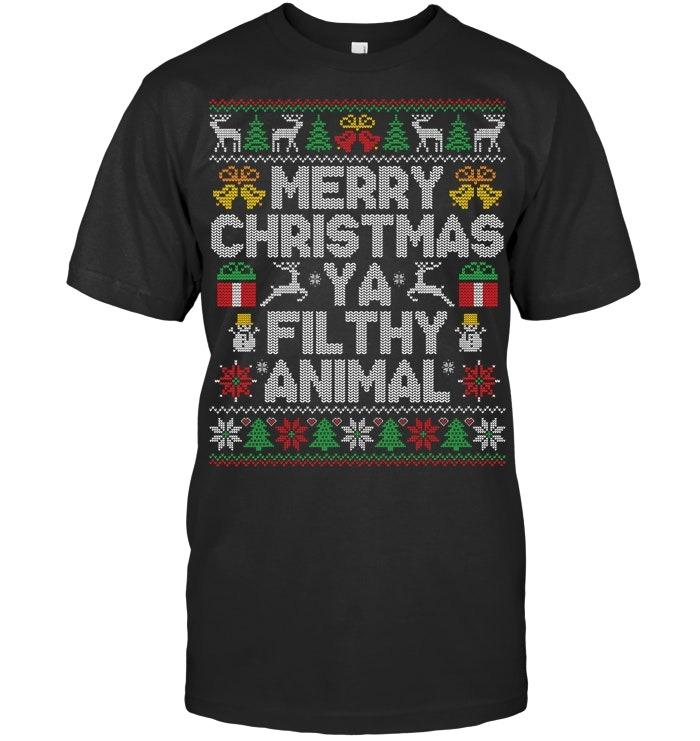 Merry Christmas Animal Funny Filthy Ya T Shirt