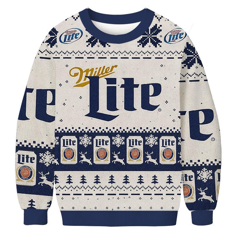 Miller Lite Christmas Ugly Sweatshirt