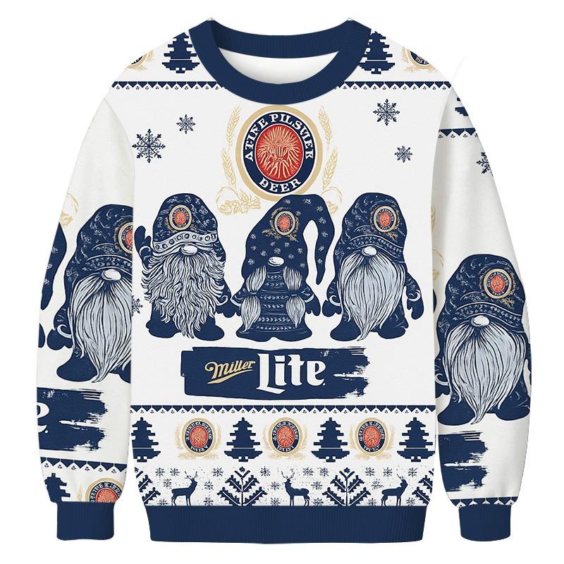 Miller Lite Gnomies Christmas Ugly Sweatshirt